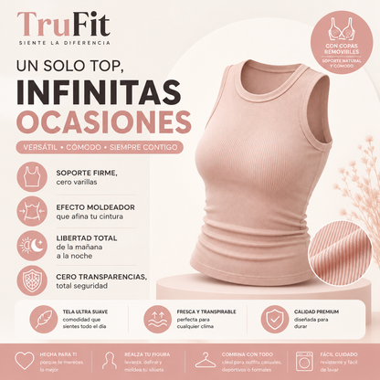 Top Moldeador TruFit® 2 en 1 — Sin Brasier, Soporte Total